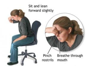 First aid for nosebleed - adults